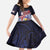 Personalized American Samoa Kid Short Sleeve Dress Bald Eagle With Polynesian Pattern - Polynesian Pride