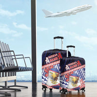 American Samoa Luggage Cover Bald Eagle With Polynesian Pattern - Polynesian Pride