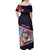 Personalized American Samoa Off Shoulder Maxi Dress Bald Eagle With Polynesian Pattern - Polynesian Pride
