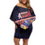 Personalized American Samoa Off Shoulder Short Dress Bald Eagle With Polynesian Pattern - Polynesian Pride
