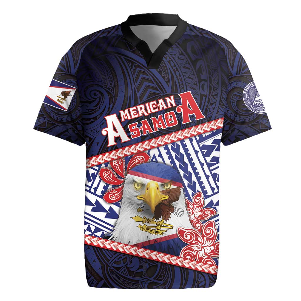 Personalized American Samoa Rugby Jersey Bald Eagle With Polynesian Pattern DT05 Navy - Polynesian Pride