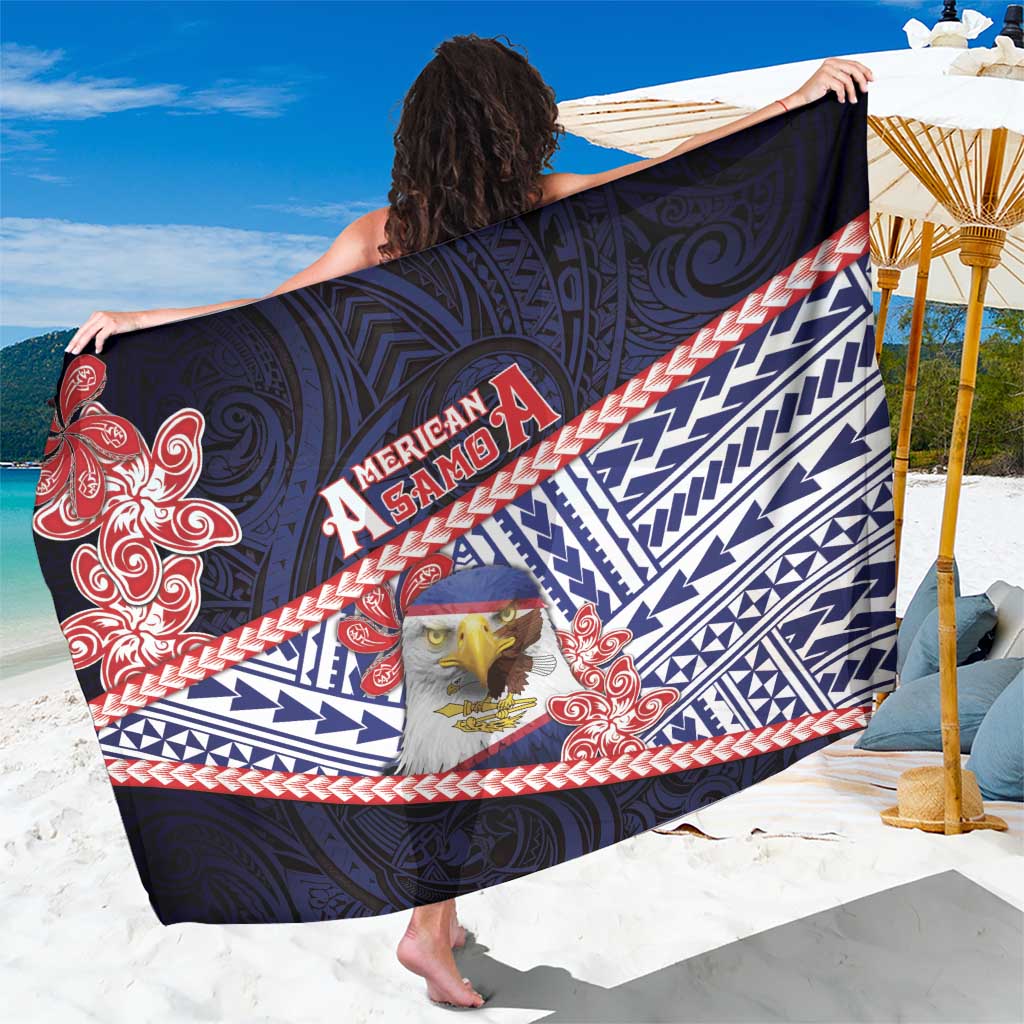 American Samoa Sarong Bald Eagle With Polynesian Pattern DT05 One Size 44 x 66 inches Navy - Polynesian Pride