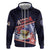 Personalized American Samoa Zip Hoodie Bald Eagle With Polynesian Pattern - Polynesian Pride