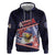 Personalized American Samoa Zip Hoodie Bald Eagle With Polynesian Pattern - Polynesian Pride