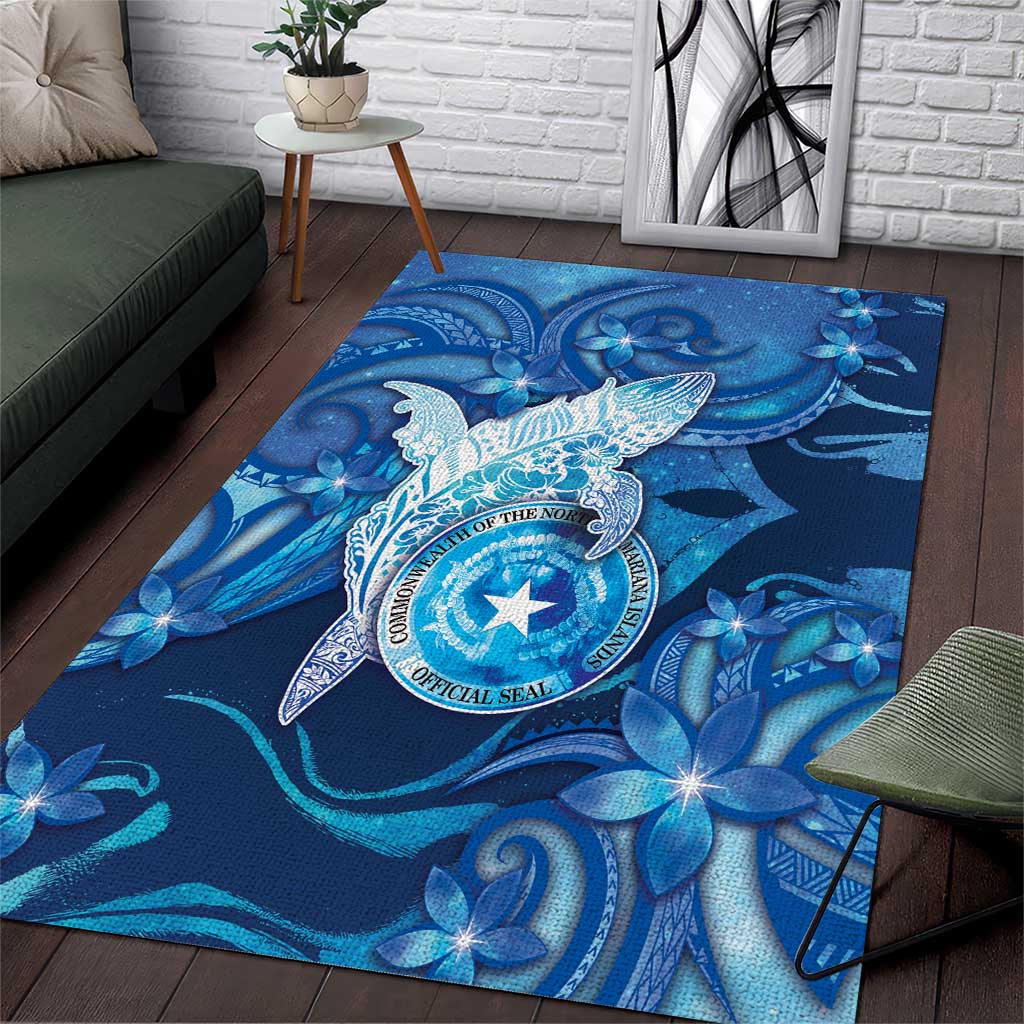 Northern Mariana Islands Area Rug Galaxy Polynesian Shark Tattoo DT05 Blue - Polynesian Pride