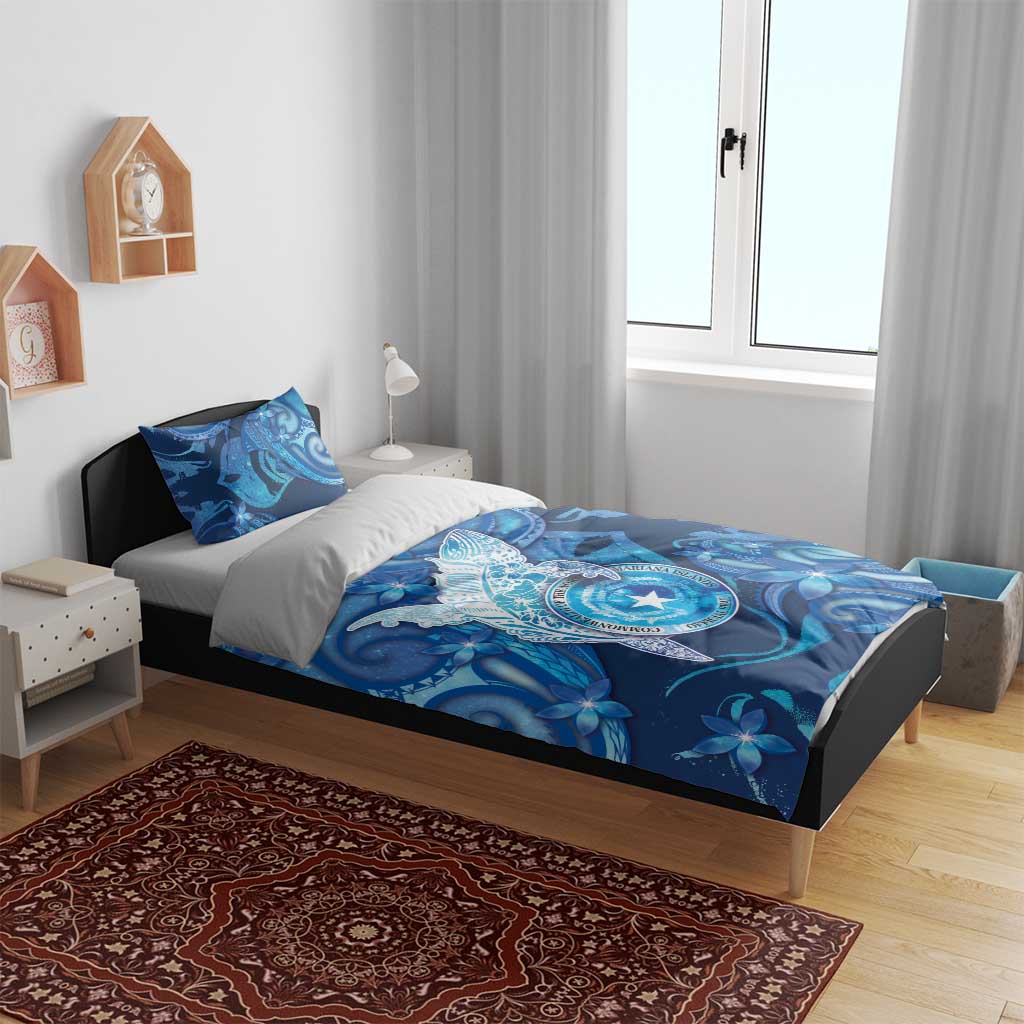 Northern Mariana Islands Bedding Set Galaxy Polynesian Shark Tattoo - Polynesian Pride