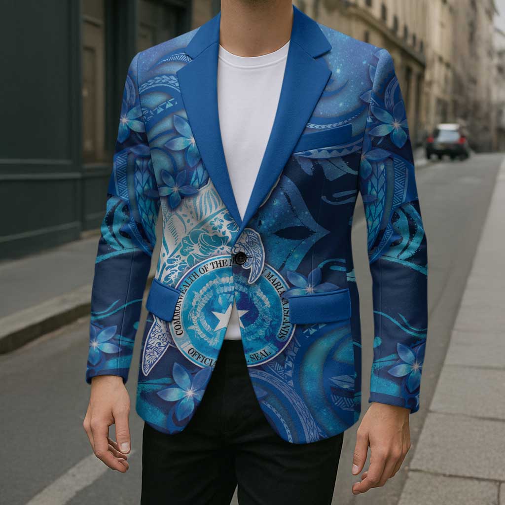 Personalised Northern Mariana Islands Blazer Galaxy Polynesian Shark Tattoo - Polynesian Pride