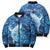 Personalised Northern Mariana Islands Bomber Puffer Jacket Galaxy Polynesian Shark Tattoo - Polynesian Pride