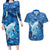 Personalised Northern Mariana Islands Couples Matching Long Sleeve Bodycon Dress and Hawaiian Shirt Galaxy Polynesian Shark Tattoo - Polynesian Pride