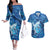 Personalised Northern Mariana Islands Couples Matching Off The Shoulder Long Sleeve Dress and Hawaiian Shirt Galaxy Polynesian Shark Tattoo - Polynesian Pride
