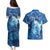 Personalised Northern Mariana Islands Couples Matching Puletasi and Hawaiian Shirt Galaxy Polynesian Shark Tattoo - Polynesian Pride
