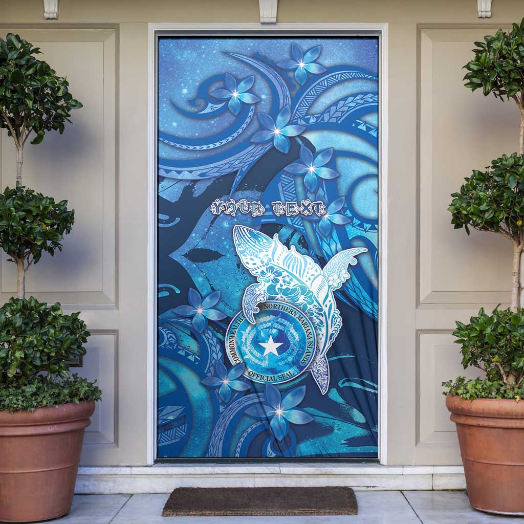 Northern Mariana Islands Door Cover Galaxy Polynesian Shark Tattoo DT05 Blue - Polynesian Pride