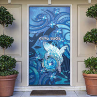 Northern Mariana Islands Door Cover Galaxy Polynesian Shark Tattoo DT05 Blue - Polynesian Pride