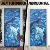 Northern Mariana Islands Door Cover Galaxy Polynesian Shark Tattoo DT05 - Polynesian Pride