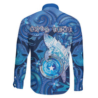 Personalised Northern Mariana Islands Family Matching Mermaid Dress and Hawaiian Shirt Galaxy Polynesian Shark Tattoo DT05 - Polynesian Pride
