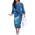 Personalised Northern Mariana Islands Family Matching Off The Shoulder Long Sleeve Dress and Hawaiian Shirt Galaxy Polynesian Shark Tattoo - Polynesian Pride