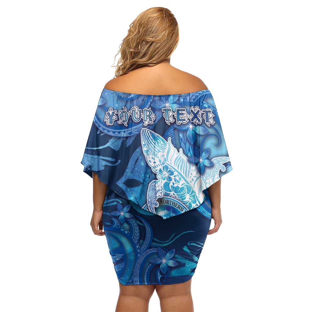 Personalised Northern Mariana Islands Family Matching Off Shoulder Short Dress and Hawaiian Shirt Galaxy Polynesian Shark Tattoo DT05 - Polynesian Pride