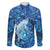 Personalised Northern Mariana Islands Family Matching Puletasi and Hawaiian Shirt Galaxy Polynesian Shark Tattoo - Polynesian Pride