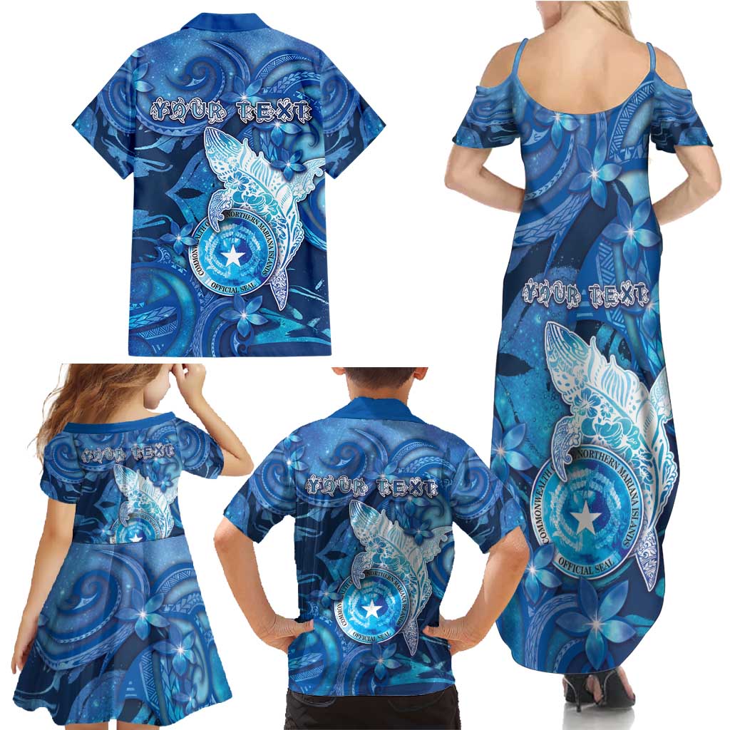 Personalised Northern Mariana Islands Family Matching Summer Maxi Dress and Hawaiian Shirt Galaxy Polynesian Shark Tattoo DT05 - Polynesian Pride
