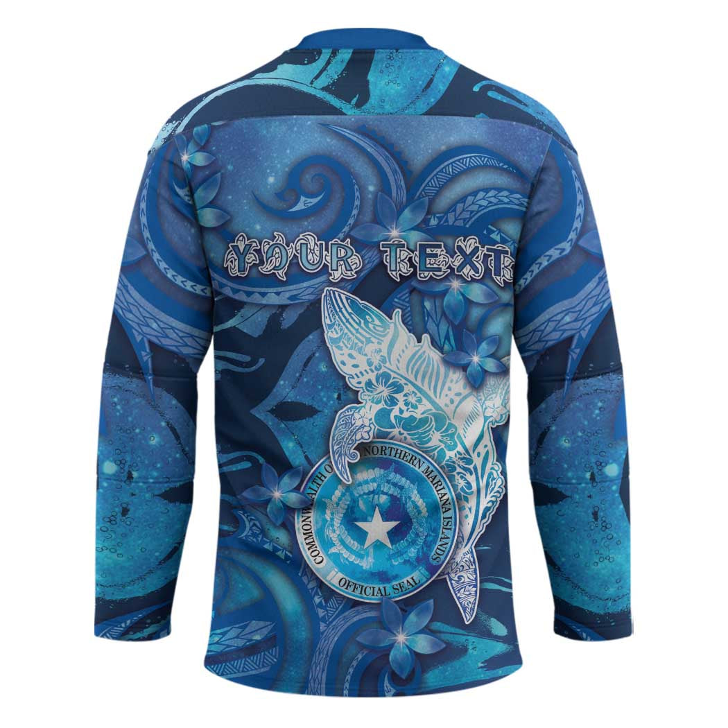 Personalised Northern Mariana Islands Hockey Jersey Galaxy Polynesian Shark Tattoo - Polynesian Pride