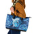 Northern Mariana Islands Leather Tote Bag Galaxy Polynesian Shark Tattoo - Polynesian Pride