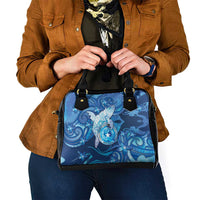 Northern Mariana Islands Shoulder Handbag Galaxy Polynesian Shark Tattoo - Polynesian Pride