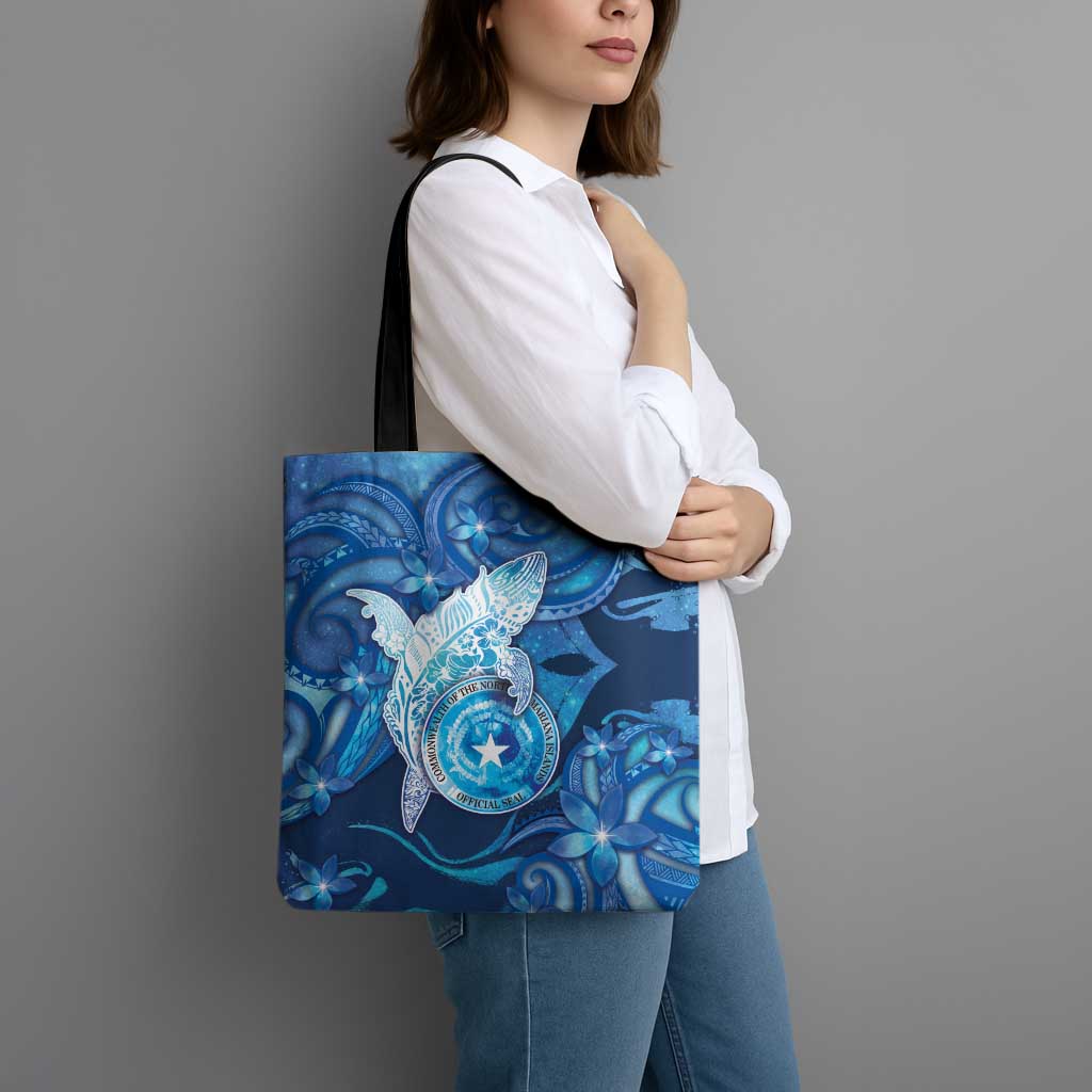 Northern Mariana Islands Tote Bag Galaxy Polynesian Shark Tattoo - Polynesian Pride