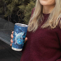 Personalised Northern Mariana Islands Tumbler Cup Galaxy Polynesian Shark Tattoo - Polynesian Pride