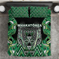 Aotearoa Whakatohea Bedding Set Maori Tribal Green Abalone Paua Shell Pattern DT05 Green - Polynesian Pride