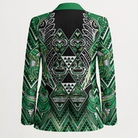 Aotearoa Whakatohea Blazer Maori Tribal Green Abalone Paua Shell Pattern DT05 - Polynesian Pride
