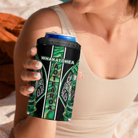 Aotearoa Whakatohea 4 in 1 Can Cooler Tumbler Maori Tribal Green Abalone Paua Shell Pattern DT05 - Polynesian Pride