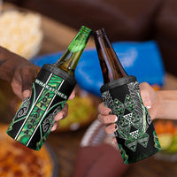 Aotearoa Whakatohea 4 in 1 Can Cooler Tumbler Maori Tribal Green Abalone Paua Shell Pattern DT05 - Polynesian Pride