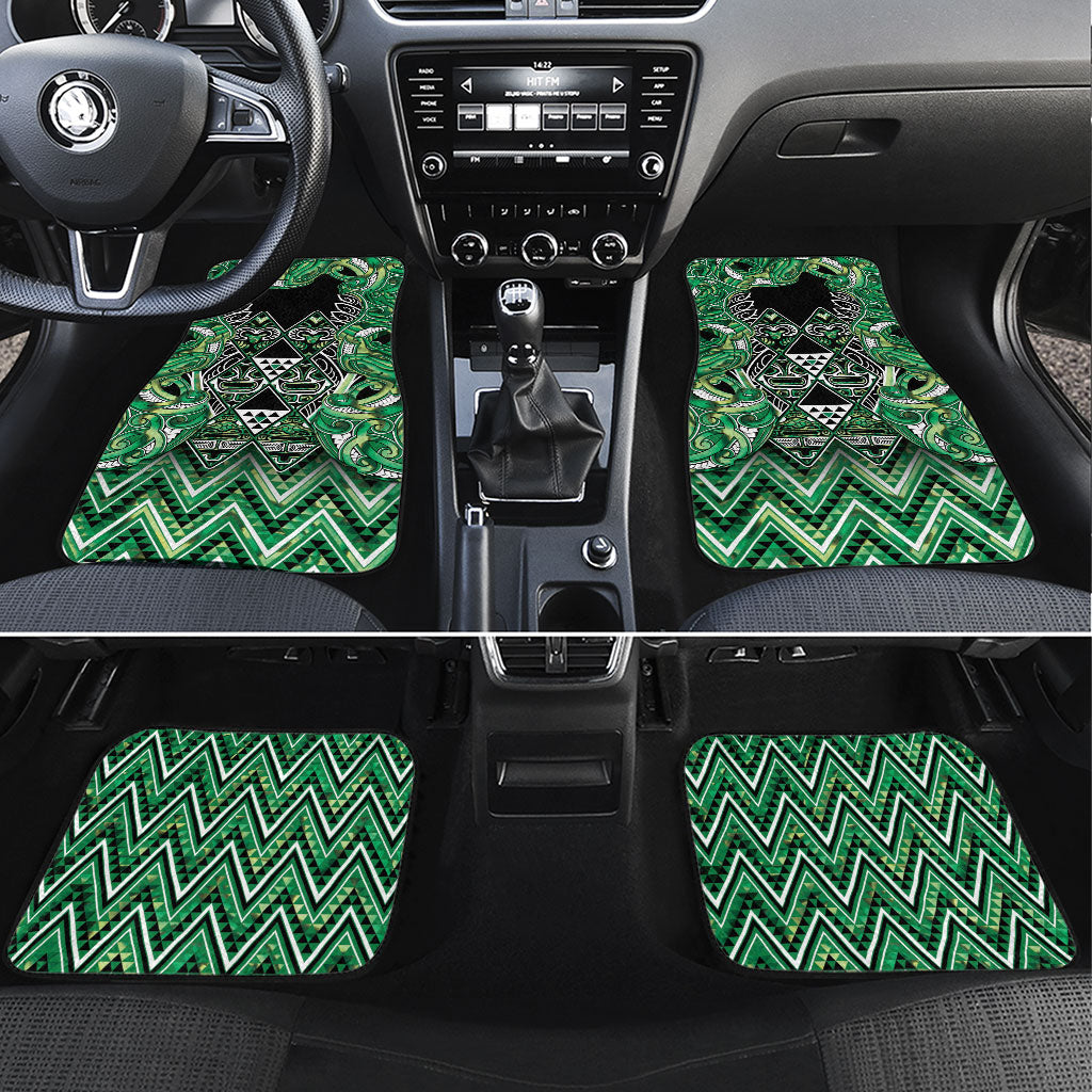 Aotearoa Whakatohea Car Mats Maori Tribal Green Abalone Paua Shell Pattern