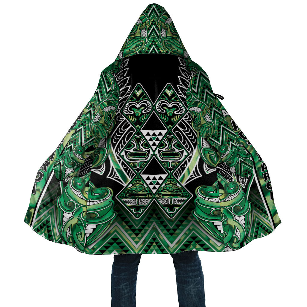 Aotearoa Whakatohea Cloak Maori Tribal Green Abalone Paua Shell Pattern