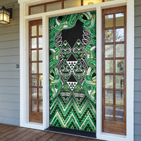 Aotearoa Whakatohea Door Cover Maori Tribal Green Abalone Paua Shell Pattern DT05 - Polynesian Pride