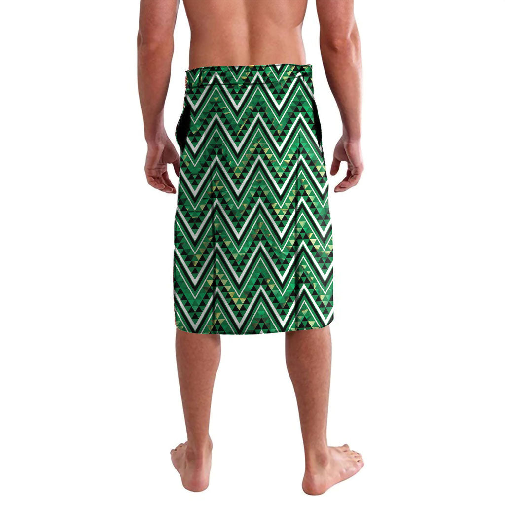 Aotearoa Whakatohea Lavalava Maori Tribal Green Abalone Paua Shell Pattern DT05 - Polynesian Pride
