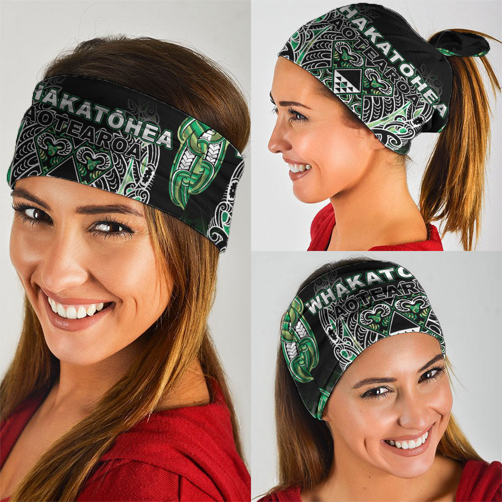 Aotearoa Whakatohea Neck Gaiter Maori Tribal Green Abalone Paua Shell Pattern DT05 - Polynesian Pride