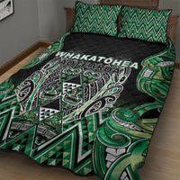 Aotearoa Whakatohea Quilt Bed Set Maori Tribal Green Abalone Paua Shell Pattern DT05 - Polynesian Pride