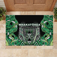 Aotearoa Whakatohea Rubber Doormat Maori Tribal Green Abalone Paua Shell Pattern DT05 Green - Polynesian Pride