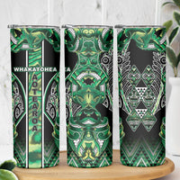 Aotearoa Whakatohea Skinny Tumbler Maori Tribal Green Abalone Paua Shell Pattern DT05 - Polynesian Pride