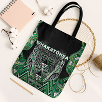 Aotearoa Whakatohea Tote Bag Maori Tribal Green Abalone Paua Shell Pattern DT05 Black Strap One Size Green - Polynesian Pride