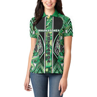Aotearoa Whakatohea Women Polo Shirt Maori Tribal Green Abalone Paua Shell Pattern DT05 - Polynesian Pride