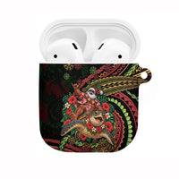 Hawaii Christmas AirPods Case Aloha Santa Riding Honu DT05 Black - Polynesian Pride