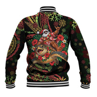 Hawaii Christmas Baseball Jacket Aloha Santa Riding Honu DT05 - Polynesian Pride