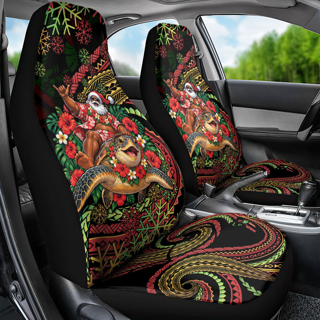 Hawaii Christmas Car Seat Cover Aloha Santa Riding Honu DT05 - Polynesian Pride