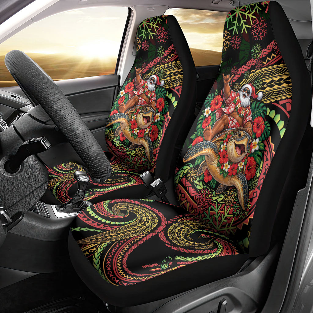 Hawaii Christmas Car Seat Cover Aloha Santa Riding Honu DT05 - Polynesian Pride