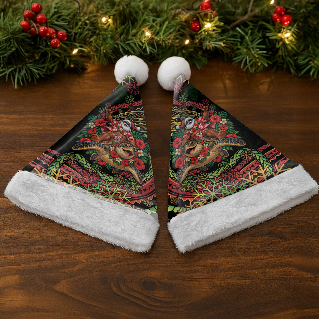 Hawaii Christmas Santa Hat Aloha Santa Riding Honu DT05 - Polynesian Pride