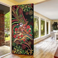 Hawaii Christmas Door Cover Aloha Santa Riding Honu DT05 - Polynesian Pride
