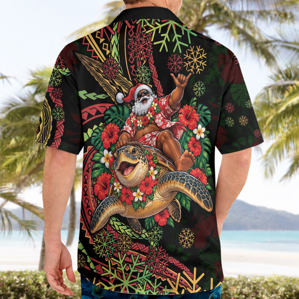 Hawaii Christmas Hawaiian Shirt Aloha Santa Riding Honu DT05 - Polynesian Pride