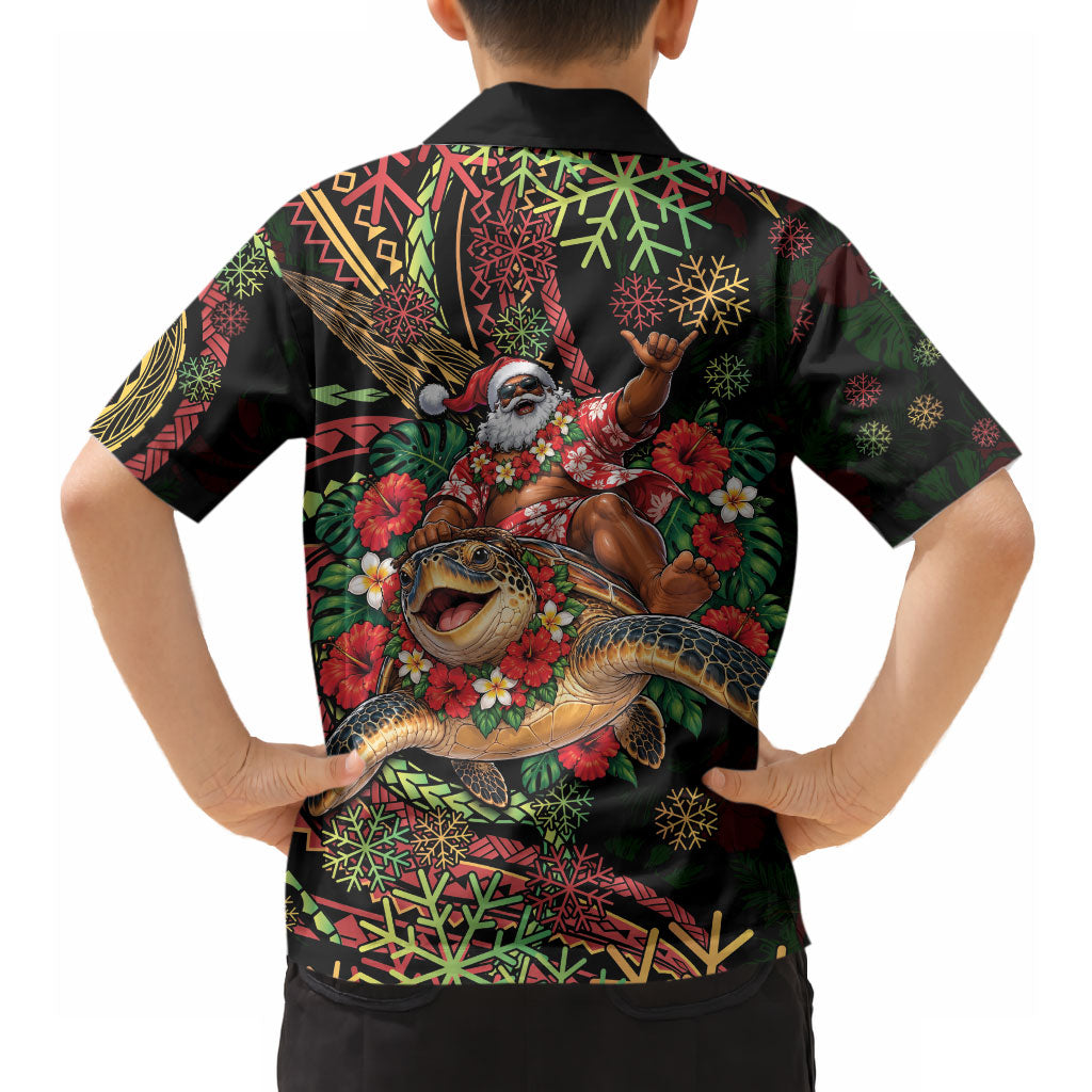 Hawaii Christmas Hawaiian Shirt Aloha Santa Riding Honu DT05 - Polynesian Pride